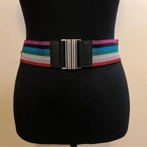 Express Belt - Rainbow Sparkly Elastic Belt - New With Tags